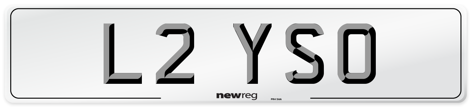 L2 YSO Number Plate from New Reg